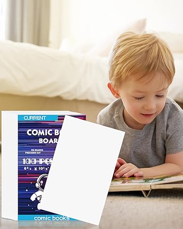 2-Pack Comic Book Organizer, Collapsible Comics Book Case With Dividers and Carrying Handles, Holds 150 Comics, 15.5" X 7.5" X 11.3" Heavy-Duty Stackable Case