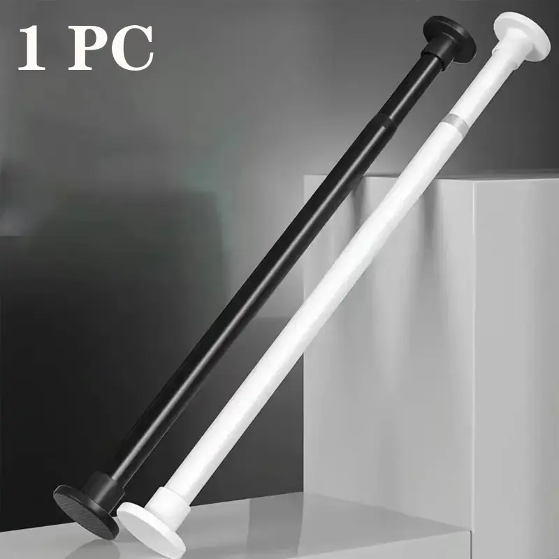 Adjustable Curtain Rod, 19.6-31.49 Inches, No Drilling, Extendable Spring Rod, Suitable for Windows, Cabinets, Bedrooms, Kitchens, Bathrooms