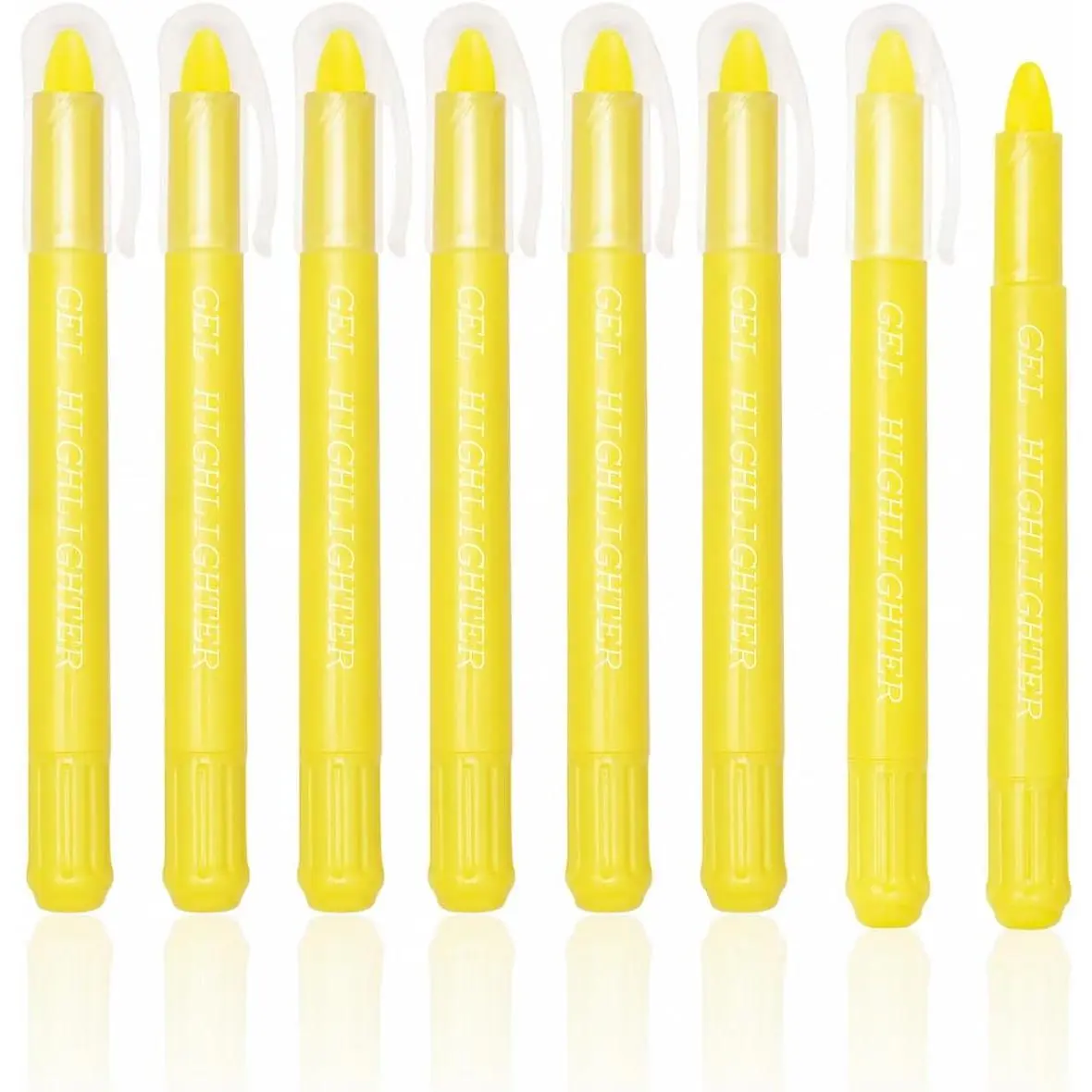 Yellow Gel  Highlighters, 8 Pack No Bleed Gel Highlighter | Yellow Highlighters for  Study, Journaling, Notes, School and Office Use