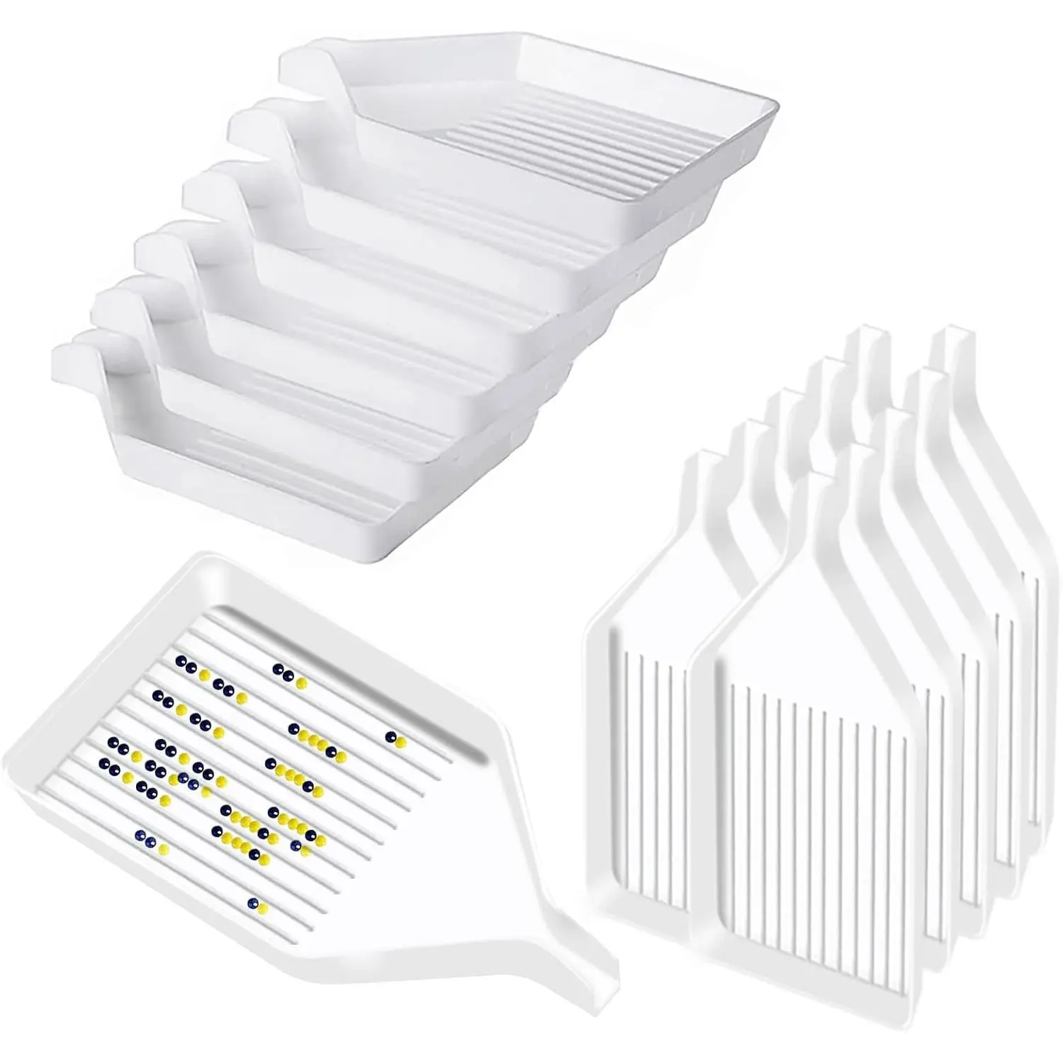 11 count Plastic  Painting Trays, 3.8 x 2.2 Inches Bead Sorting Trays,Rhinestone Tray Organizer, Painting Accessories and Tools for DIY Crafts Rhinestone Sorting Tray