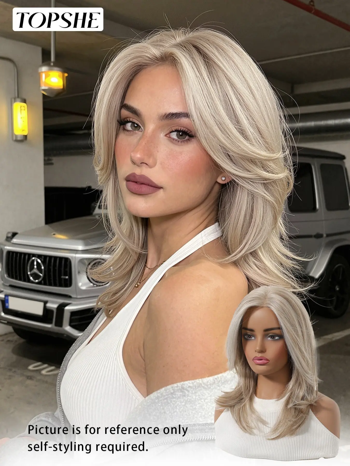 Topshe Mono Lace Front Wig, Long Wave Synthetic Hair, Natural Realistic Hairline, Breathable Comfort, Heat Resistant, Women's Daily Party Use, Stylist Friendly Wig, Natural Straight Wig