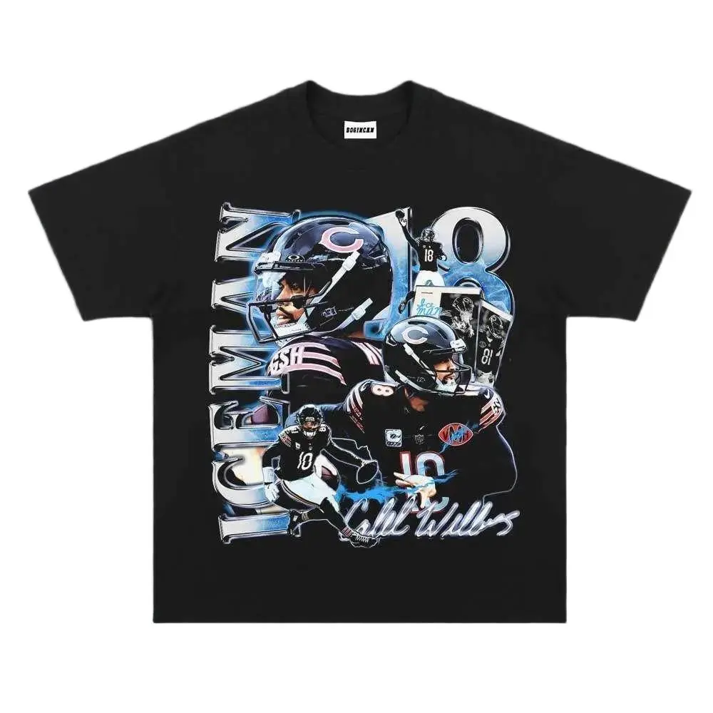 [Sale Up To 50%] Unisex Caleb Williams Inspired Vintage Football Graphic T-Shirt, Retro Streetwear Sports Tee, Football Culture Apparel a1