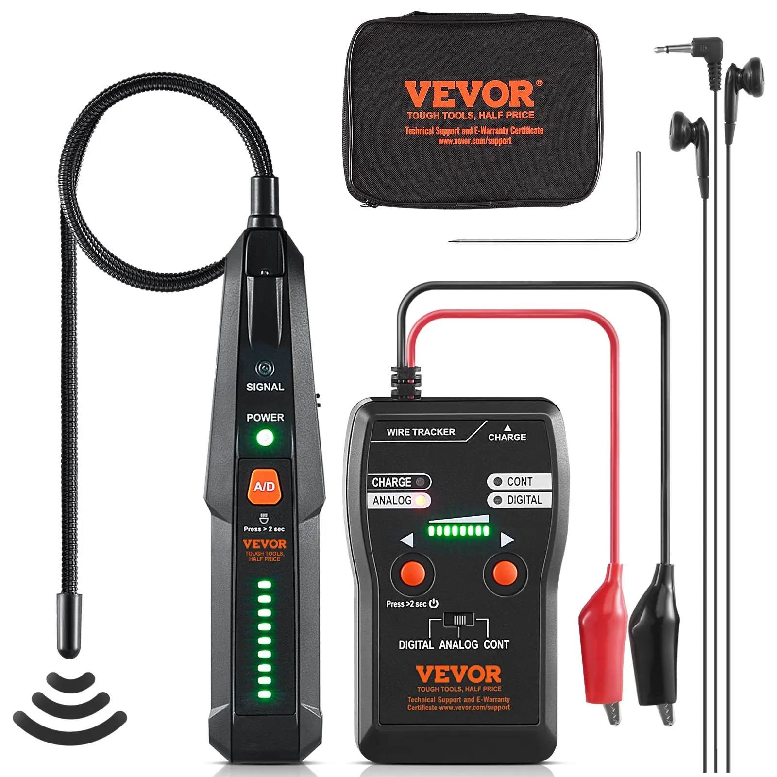 【DealsForYouDays】VEVOR Subterranean Wire Locator, Up to 6.5 FT Detection Depth, Earphone-Included Cable Tracer and Break Detector, 3280 FT Detection Range, Ideal for Locating Hidden Pet Fences and Sprinkler Valves