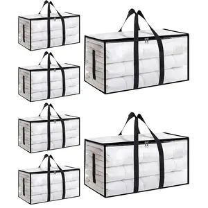 6-Pack Extra Large Moving Bags – Heavy Duty Storage Totes with Zippers & Sturdy Handles for Packing