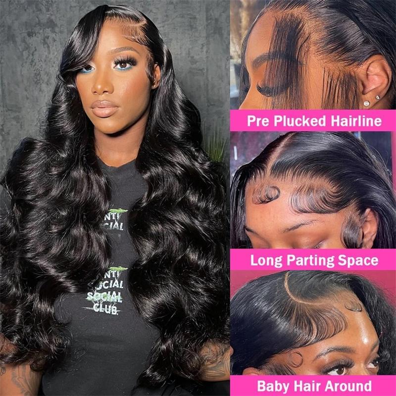 Bling Hair Body Wave Lace Wigs For Women Real Human Hair Wigs Hd Transparent 13x4 Lace Frontal Wig 34 36 Inch 13x6 Lace Frontal Wig Pre Plucked 180 Density #TikTokShopHolidayHaul