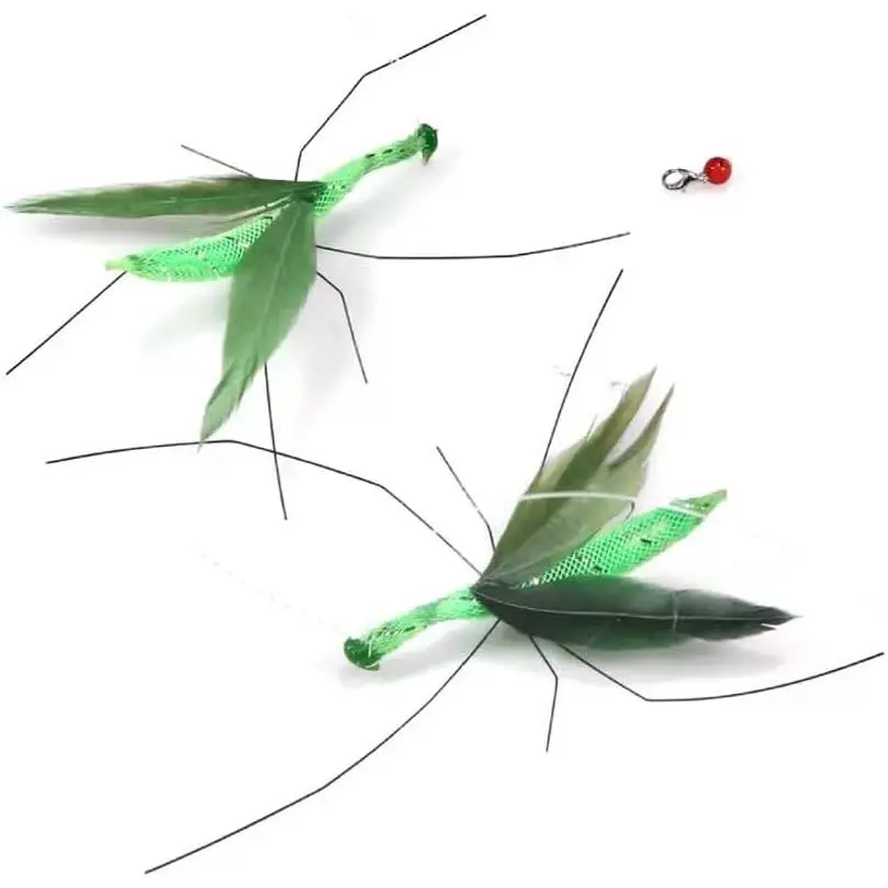 Attachments, 2 count   Mantis Refills,  Toys  Feathers for  Wand, Interactive Kitten Teaser Wand Attachments