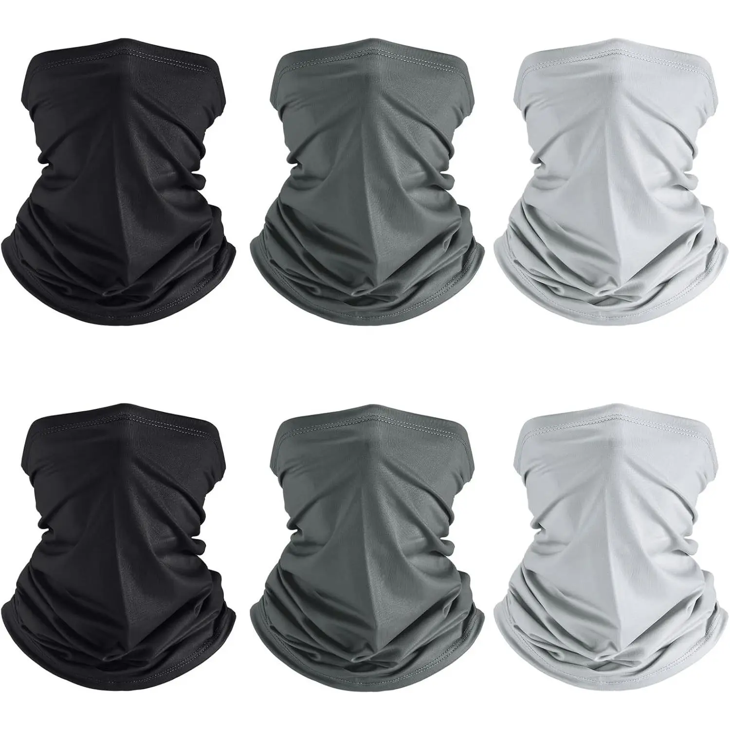 6 Pieces Summer UV Protection Cooling Neck Gaiter Face Clothing Neck Gaiter Mask Scarf Sunscreen Breathable Bandana