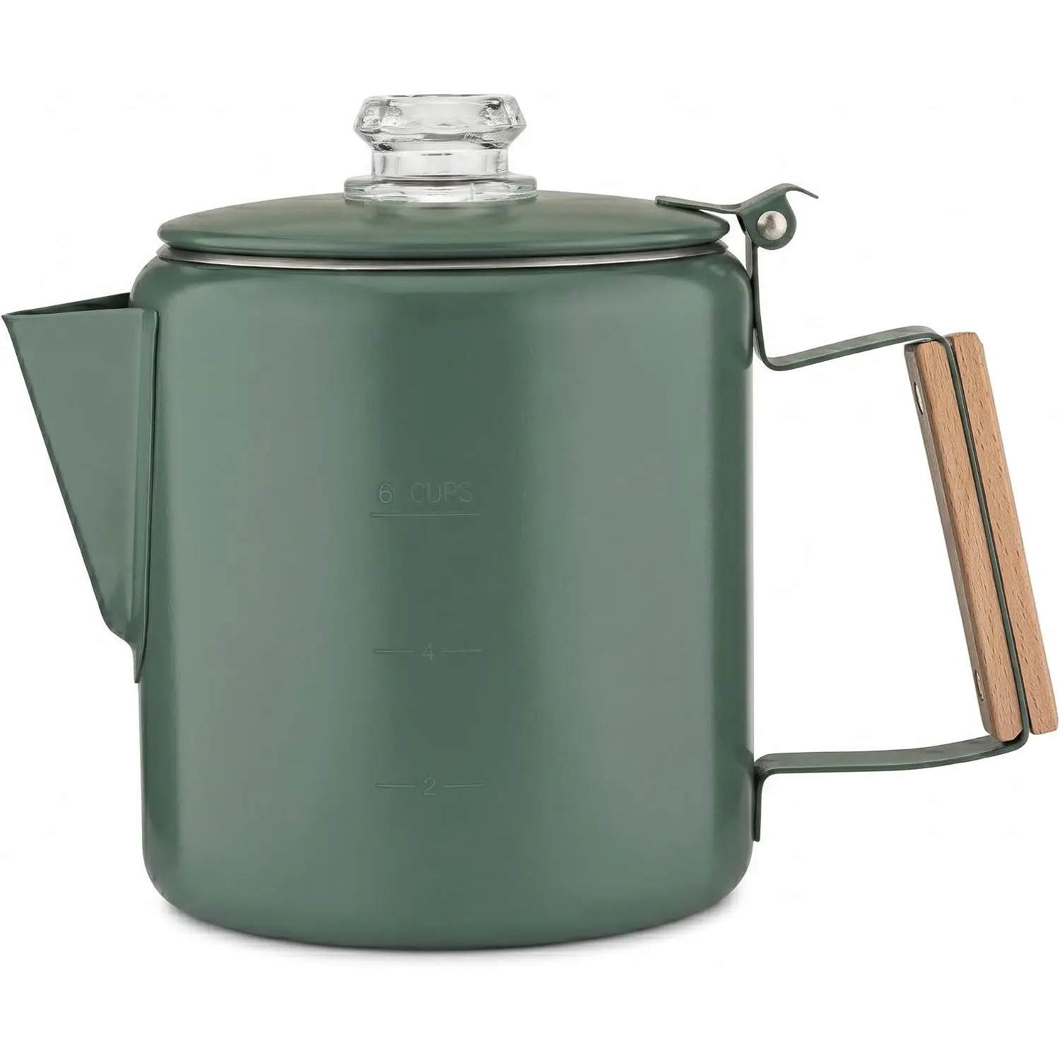 Bozeman Color Series Percolator Coffee Pot — Camping Coffee Makers — Camping’s Favorite Percolator – NO  or Plastic (Camp Green, 6 Cup)