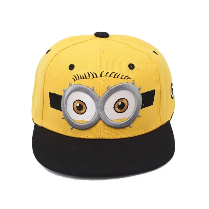 Cute Hats Around Cartoon Minions Movies Spring and Summer Students Eye Embroidery Fashion Hip-hop Hats Birthday Gift.
