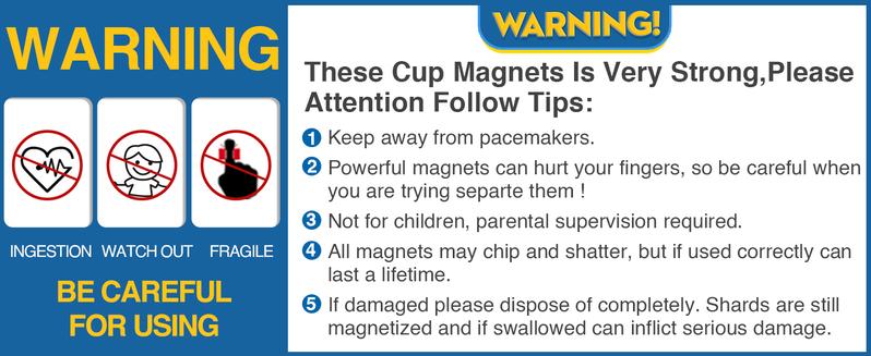 Strong Neodymium Cup Magnets, Waterproof, Rare Earth, 150lb+ Pull Force, Silver, 6 Pack with Screws for Wall Mounting, Hanging, Lifting Tools Strong Neodymium Cup Magnets, Waterproof, Rare Earth, 150lb+ Pull Force, Silver, 6 Pack with Screws for Wall Mounting, Hanging, Lifting Tools