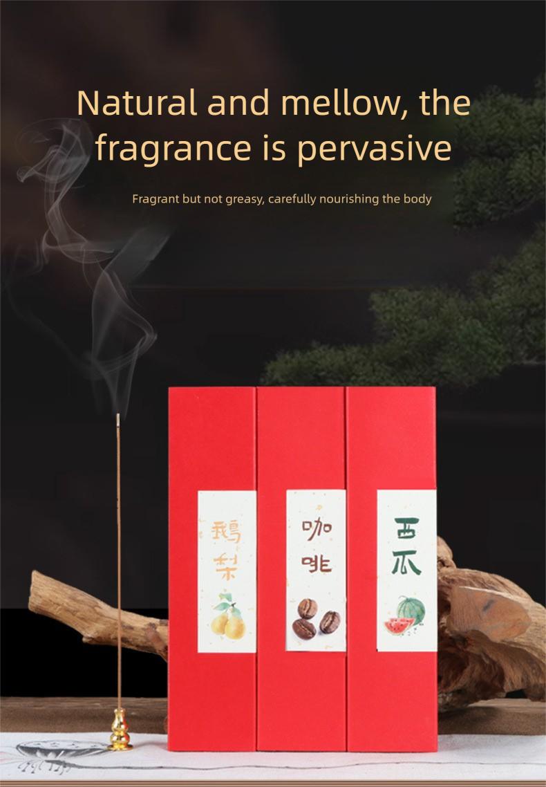 Natural Fresh Watermelon Fruit Incense Sticks for Living Room Bedroom E Li Zhang Zhong Xiang Office Coffee Fragrance and Agarwood aromatherapy