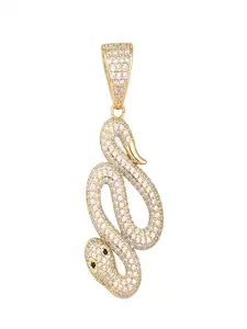 Unisex Hip-Hop Snake Pendant, Full Zircon Embedded, Plated, Perfect Gift Jewelry, Stylish Accessory for Men and Women