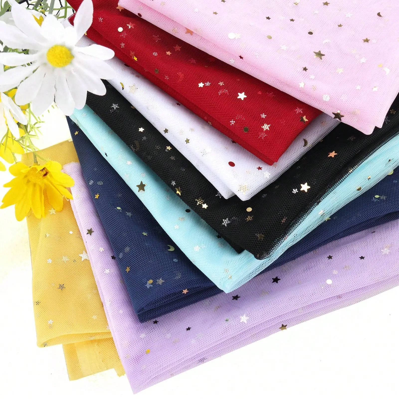 Glitter Mesh Fabric, DIY Sewing Material, Party Decoration, Wedding Backdrop, Gift Wrapping, Floral Design, 1/2/4 Yards