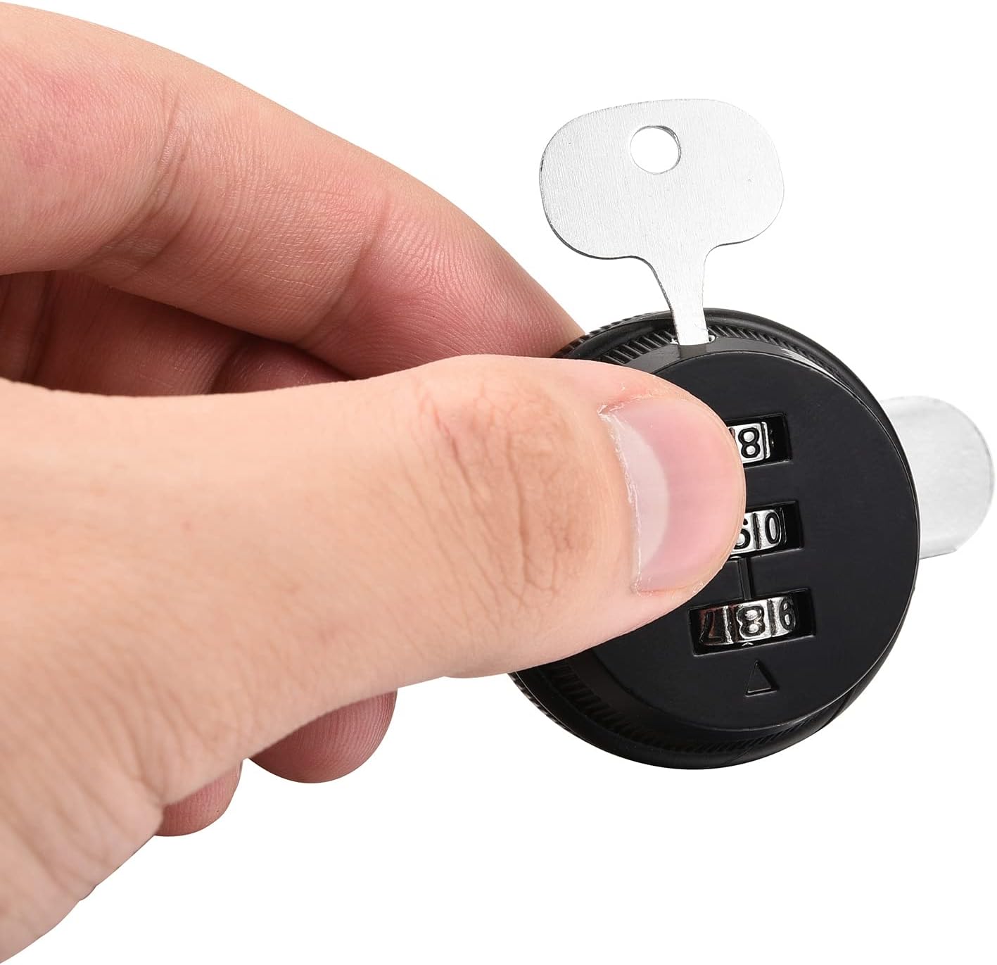 3 Pack Combination Cabinet Cam Lock Password Coded Lock with 1-1/8''Cylinder and Chrome Finish,  Combi-Cam Locks for Cabinet Filing Drawer Mailbox (Black)