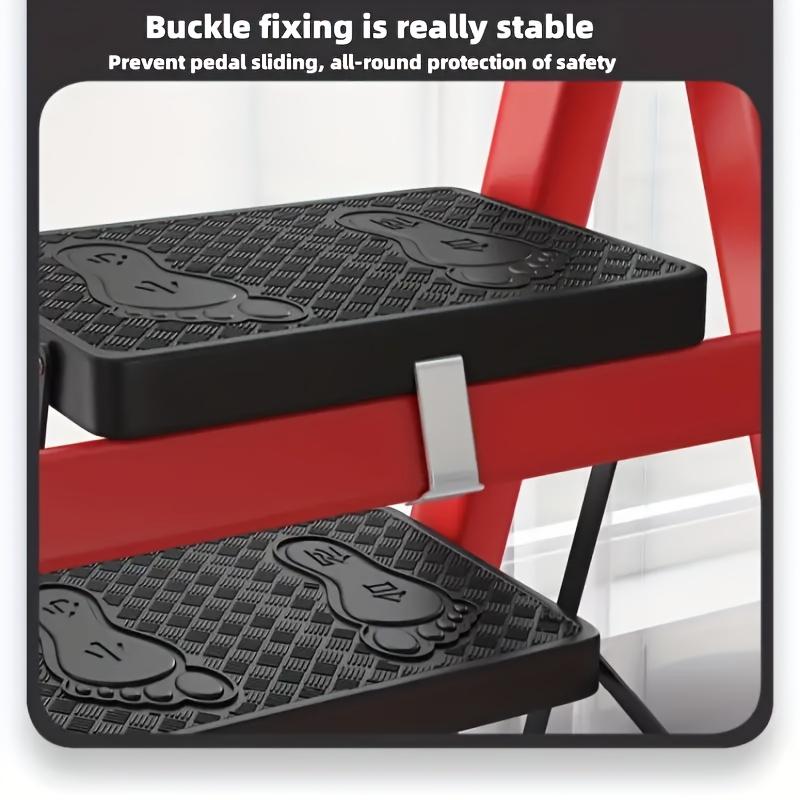 Heavy-duty 3/4/5-step portable folding ladder, with a load capacity of 500 pounds, durable plastic folding ladder with non-slip steps, lightweight and easy to carry, suitable for home and industrial use