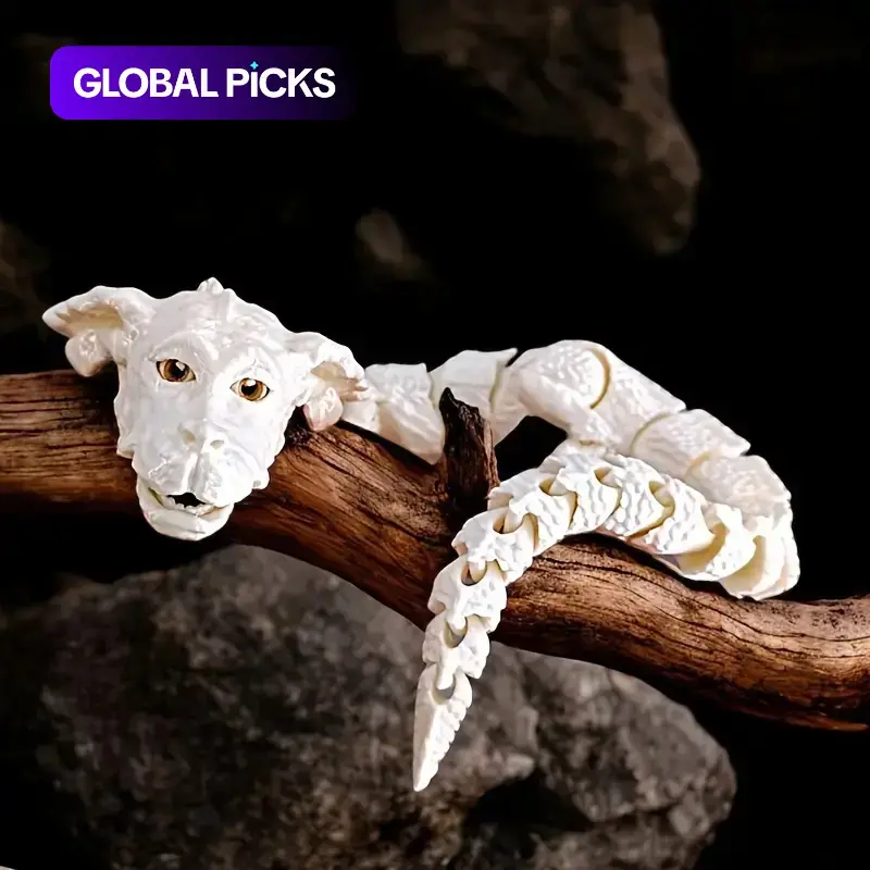 Lucky Dragon 3D Printed Ornament, Creative Plastic Dragon Decor for Desktop, Home Decor Ornament, Desktop Figurine, Perfect for Halloween, Christmas & Birthday Gifts, Unique Ornaments, Ornaments Statues #GLOBAL PICKS