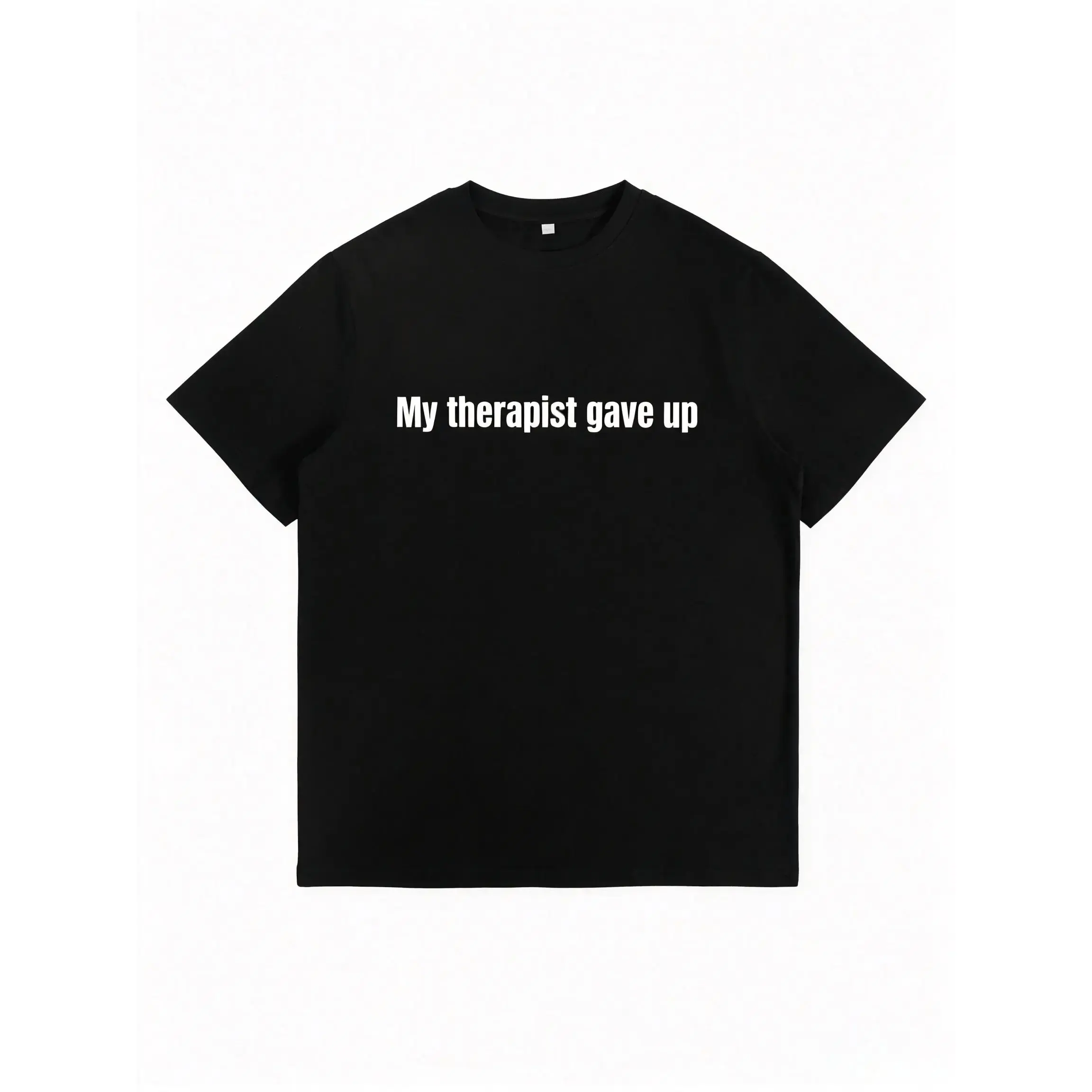 Menswear Graphic T-Shirt - Short Sleeve, Sarcastic & Funny "My Therapist Gave Up" Print, Foldable, All Seasons, Athletic Fit,Men's,Regular,Fit Textured Knit Top,baby,dee,shirts,jesus,tshirt,,Vintage,Double-Sided,Dad,Lever,Ac,African,American,Christmas,Mo,
