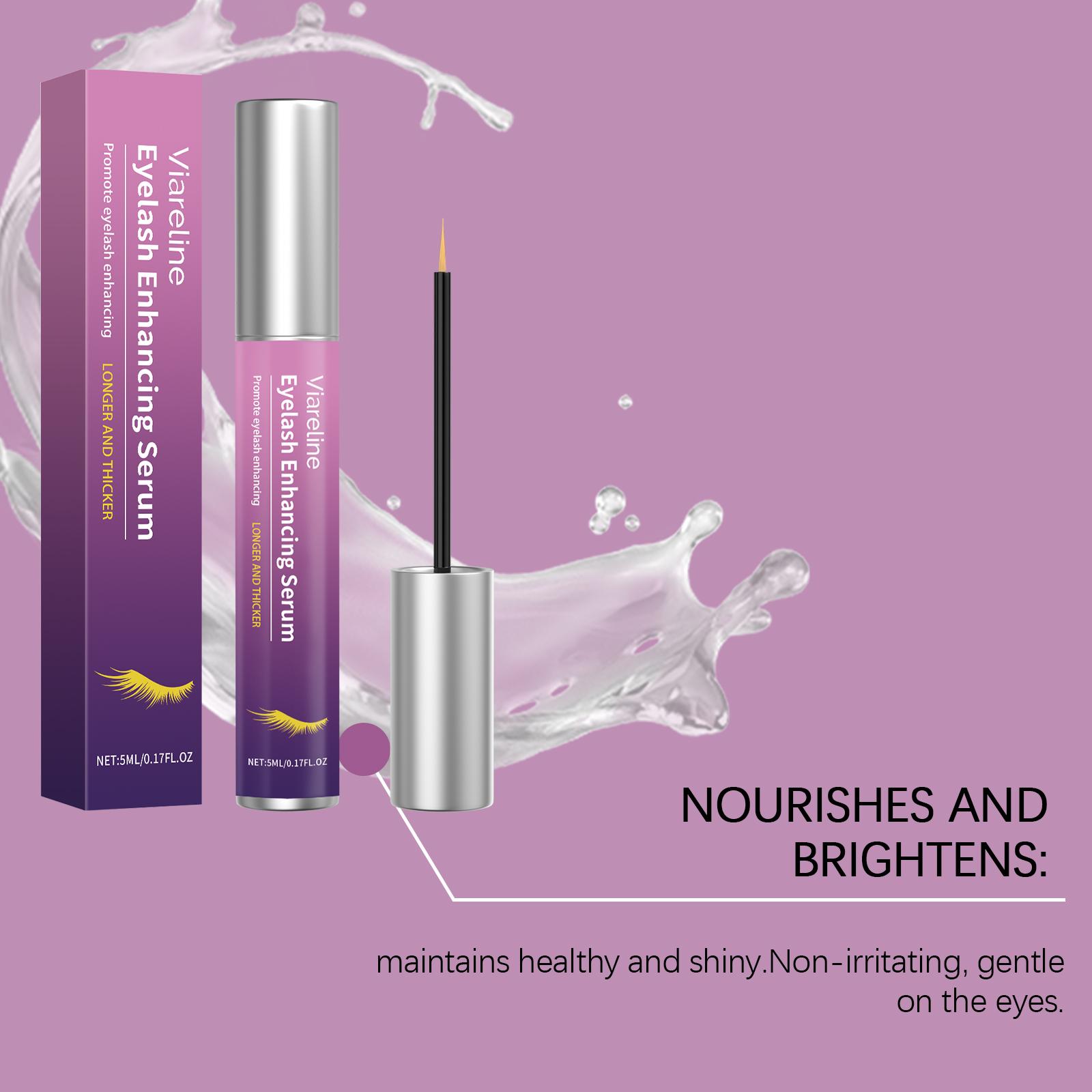 VIARELINE Eyelash Enhancing Serum with Myristoyl Pentapeptide-4, Hyaluronic Acid, Aloe Vera & Vitamin E, Promotes Growth, Strengthens, Improves Elasticity & Nourishes, for Sparse, Fragile Lashes, All Types