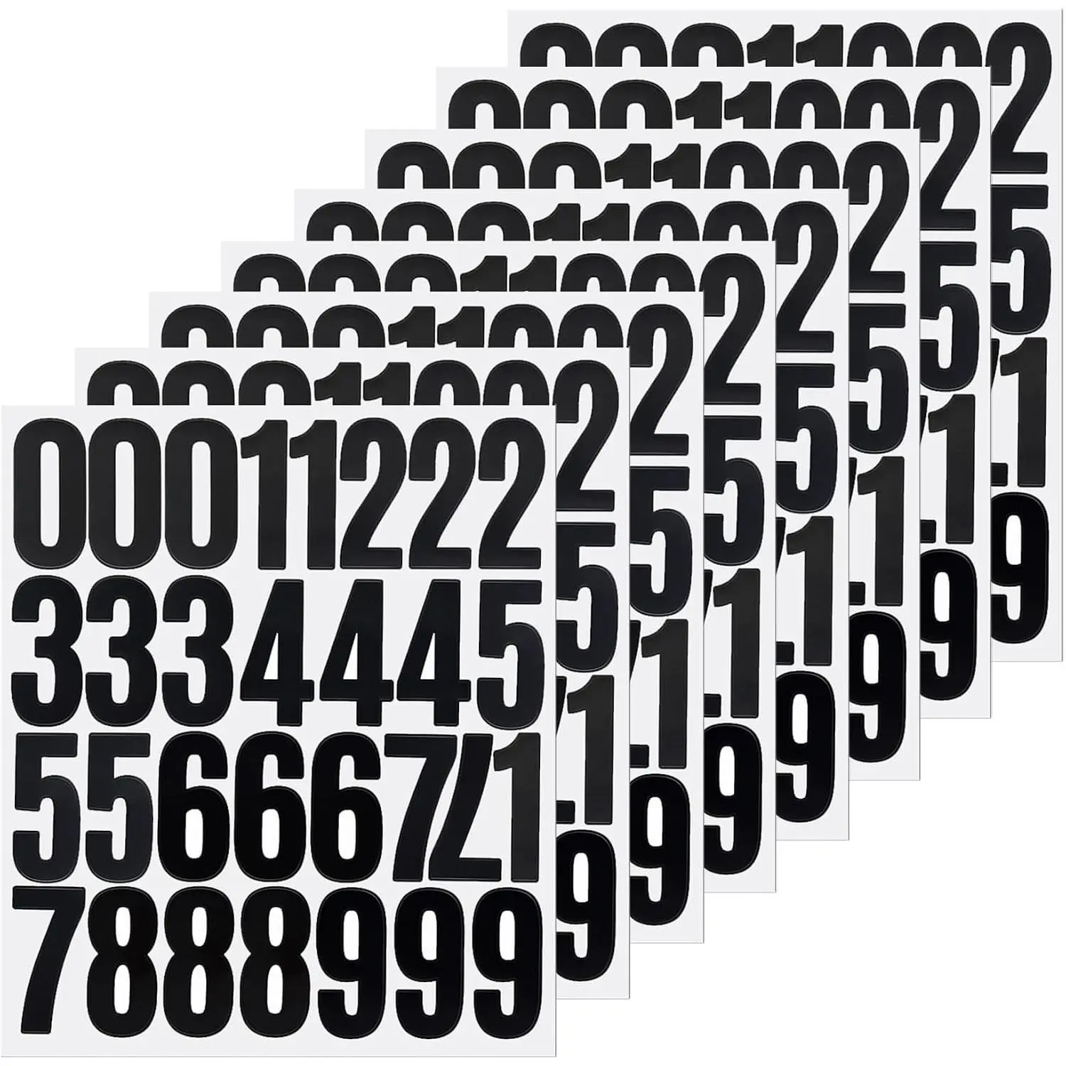240 Pieces 2-Inch Black Self-Adhesive Vinyl 0-9 Number Decal Stickers for File Folders, Mailboxes, Storage Boxes, Organizers - Removable, 8 SheetsGift