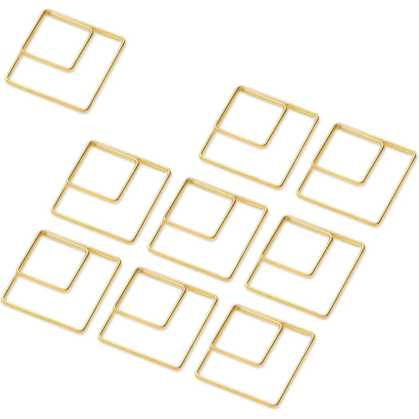 Minimalist Rhombus Rust-Proof Stainless Steel Paper Clips - 60 Count Supplies, Holds Papers for School/Office Document Organization & Notes Decoration