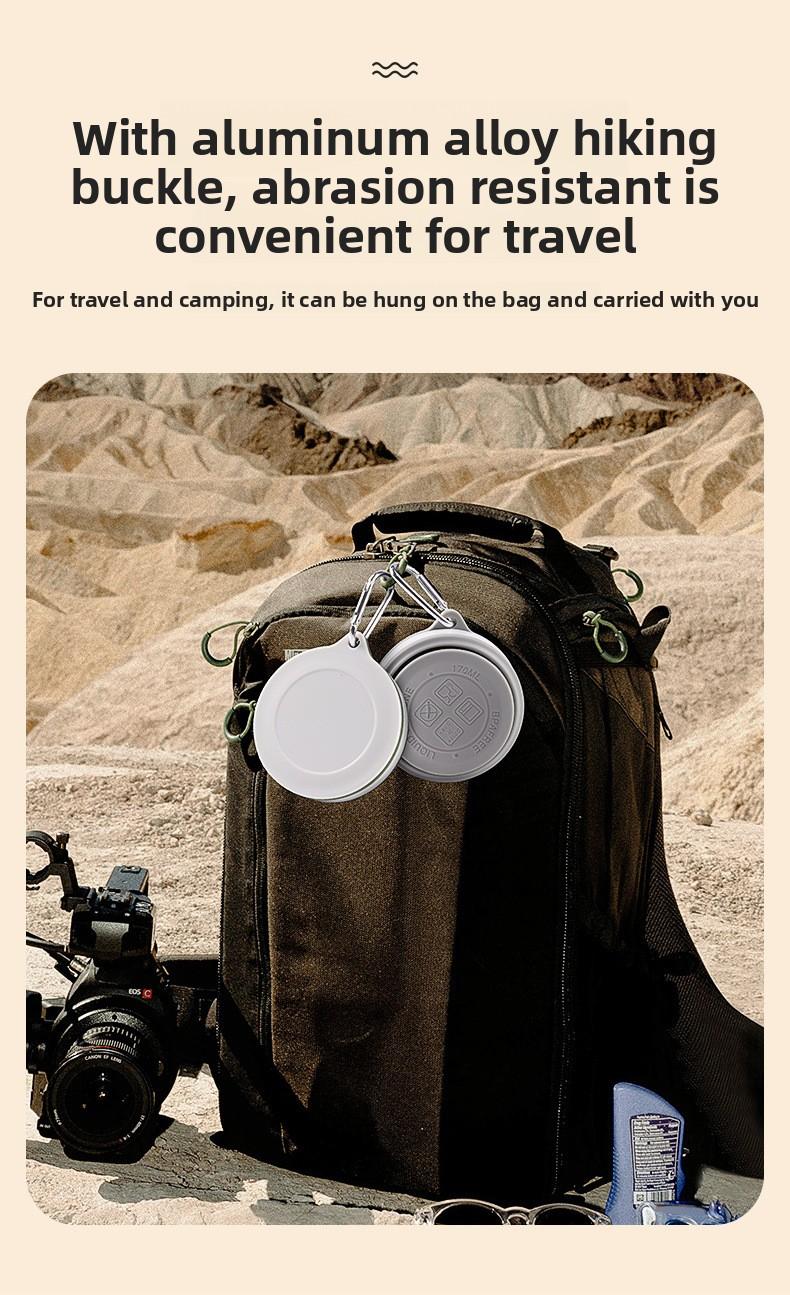 New Silicone Foldable Water Cup with Hook Portable Travel Coffee Mug Outdoor Camping Hiking Teethbrush Cup for Business Trip