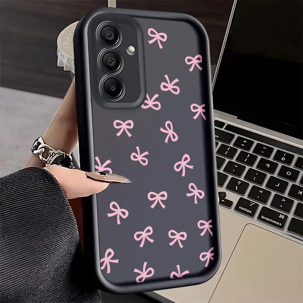 Phone case:  Bows Design Black And White TPU Full Cover Anti-Fall Protection Mobile Phone Case, Suitable for  Galaxy S25/S24/S23/S22/S21/S20 Ultra, Plus, FE and, Galaxy Series