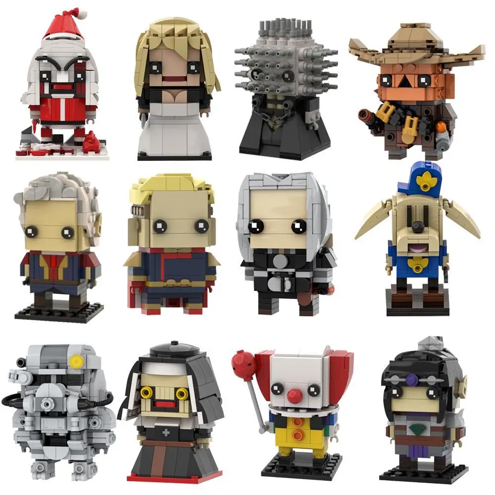 2026 hot item MOC Building Blocks Kit Cartoon Figures Characters Bricksheadz Collection Bricks Model Horror Movie Characters Assemble Toy Gift