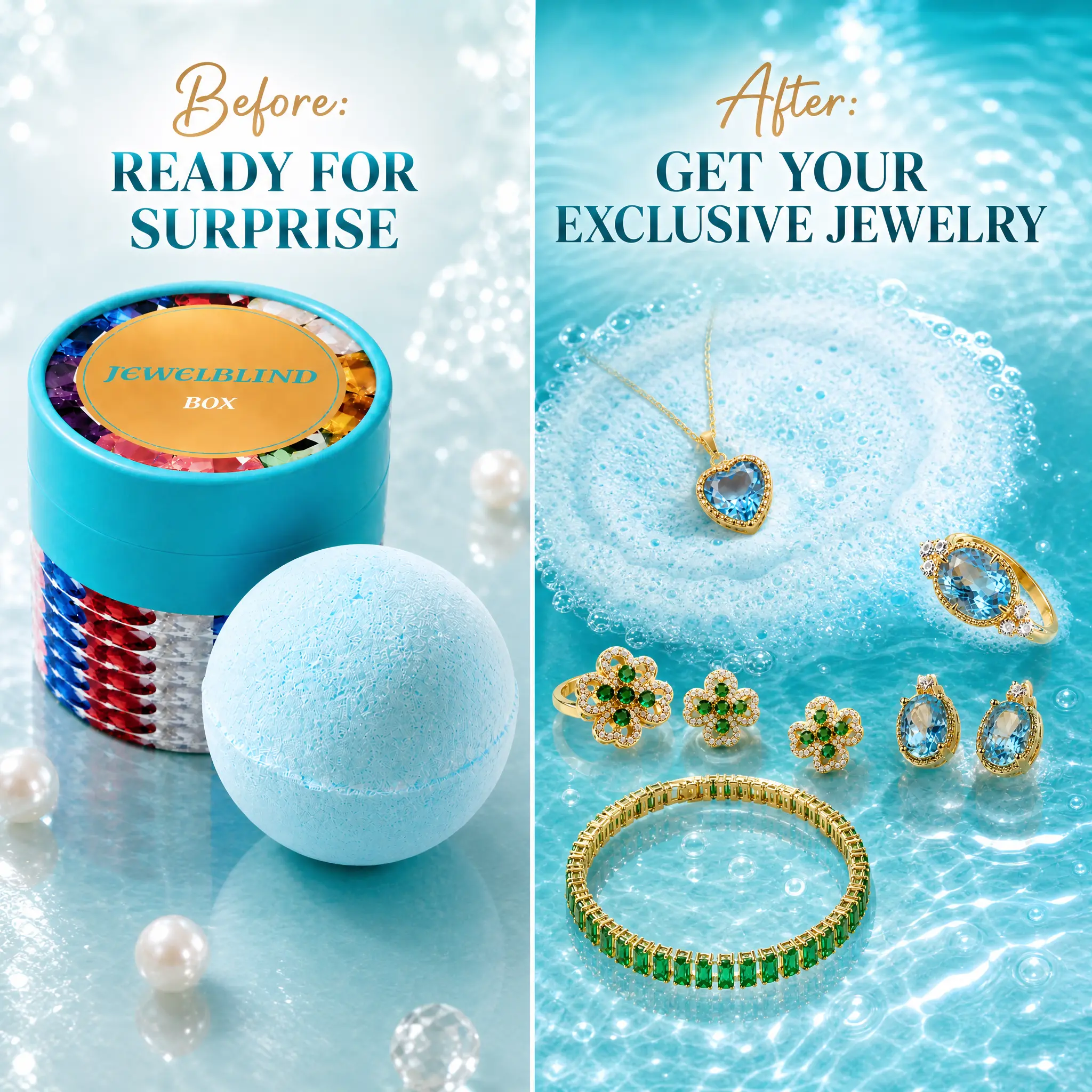 Jewelry Mystery Box – Random Fine Jewelry , , Bracelet, Ring, Charm & More – Cute Surprise Gift for Parties, Valentine's Day, Mother's Day – Fizz Bomb Reveal shoe diy accessory hook earring bubble