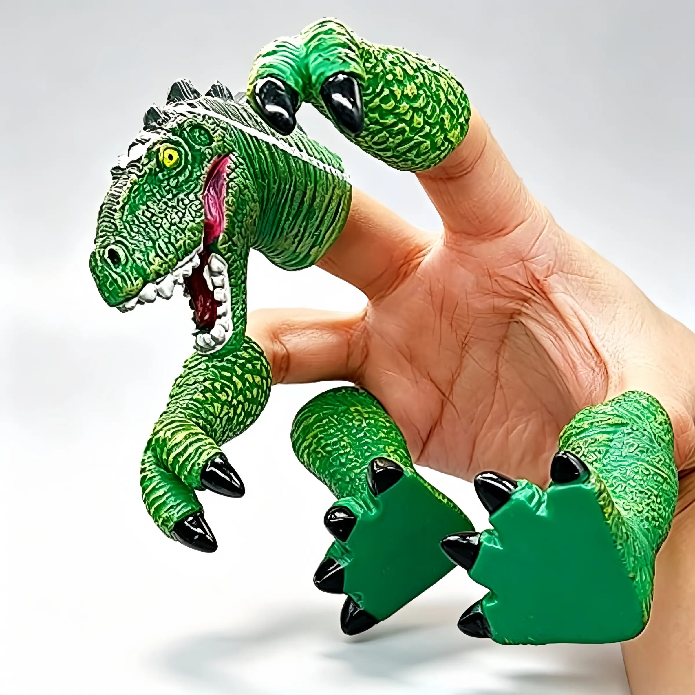 Dinosaur Finger Puppet Toy, Fun Hand Puppet for Role Play, Adult Funny Gift, Easter Basket Filler, Party Favor
