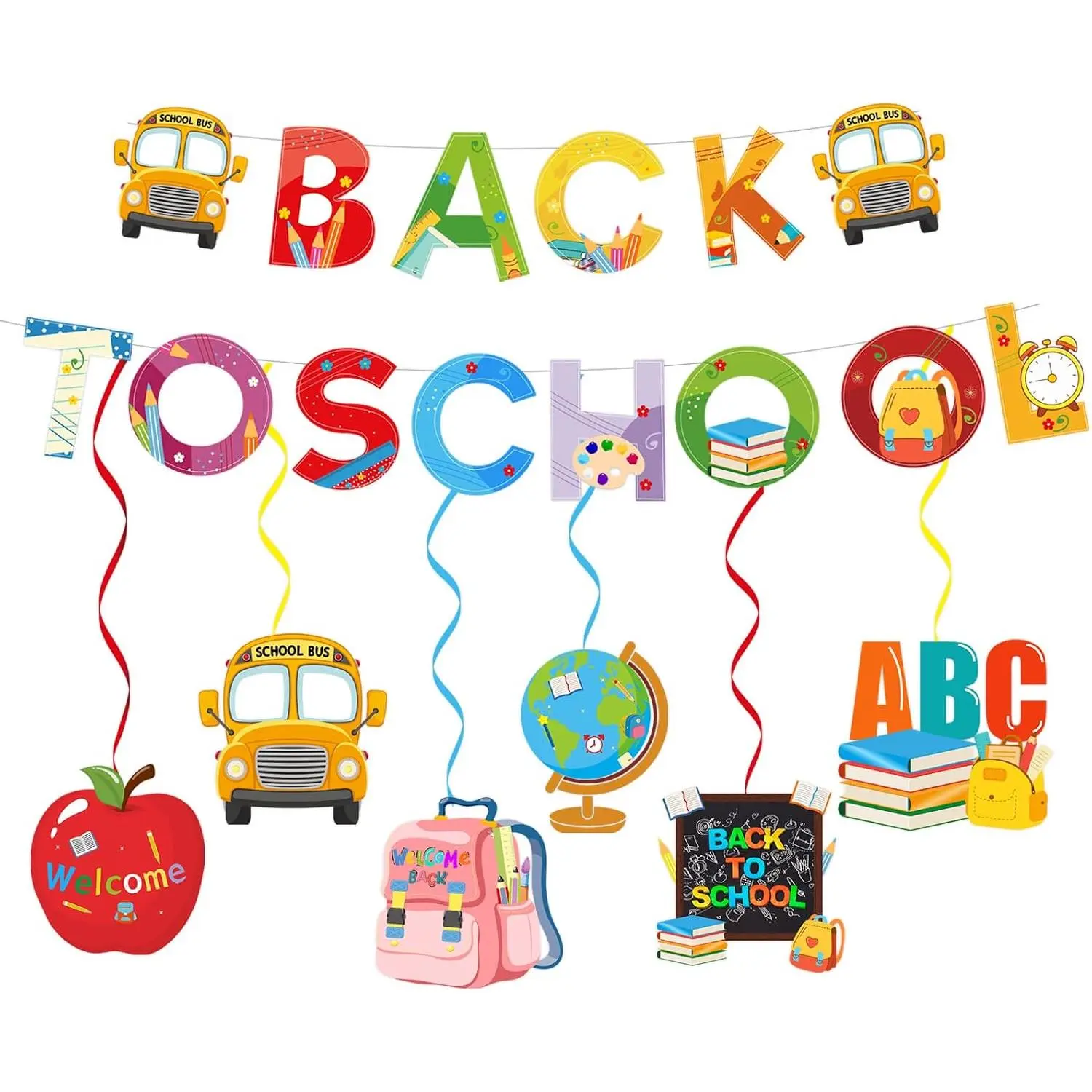 to School Decorations-Welcome  To School Banner for Classroom | -in- Kit  Decor  Photo Decor  Printed  for  to School First of School Day