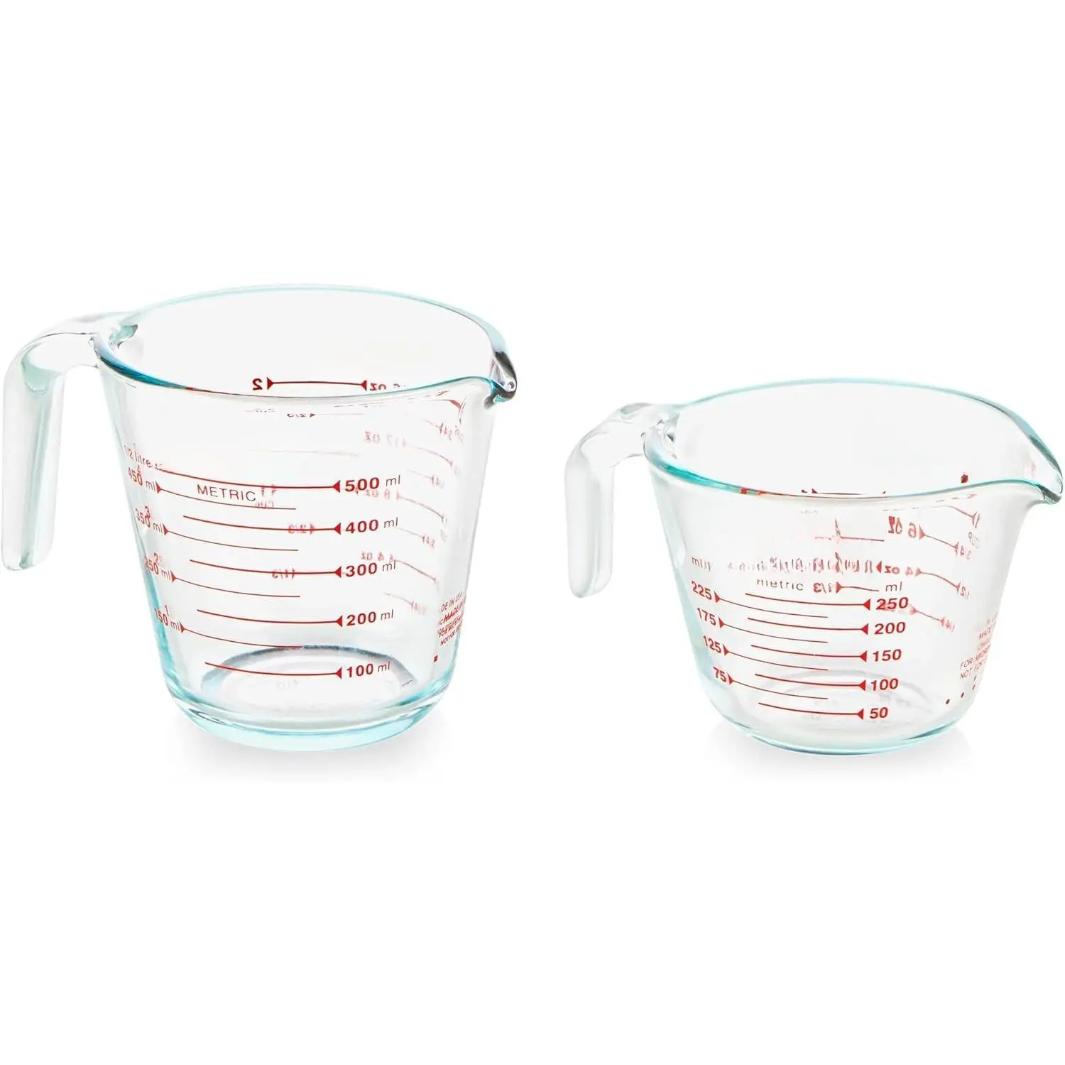 2-Pack) Glass Measuring Cups Set, (1 & 2 Cup) Measuring Cups For Prepping, Baking and Cooking, Preheated Oven, Dishwasher, Freezer, and Microwave Safe