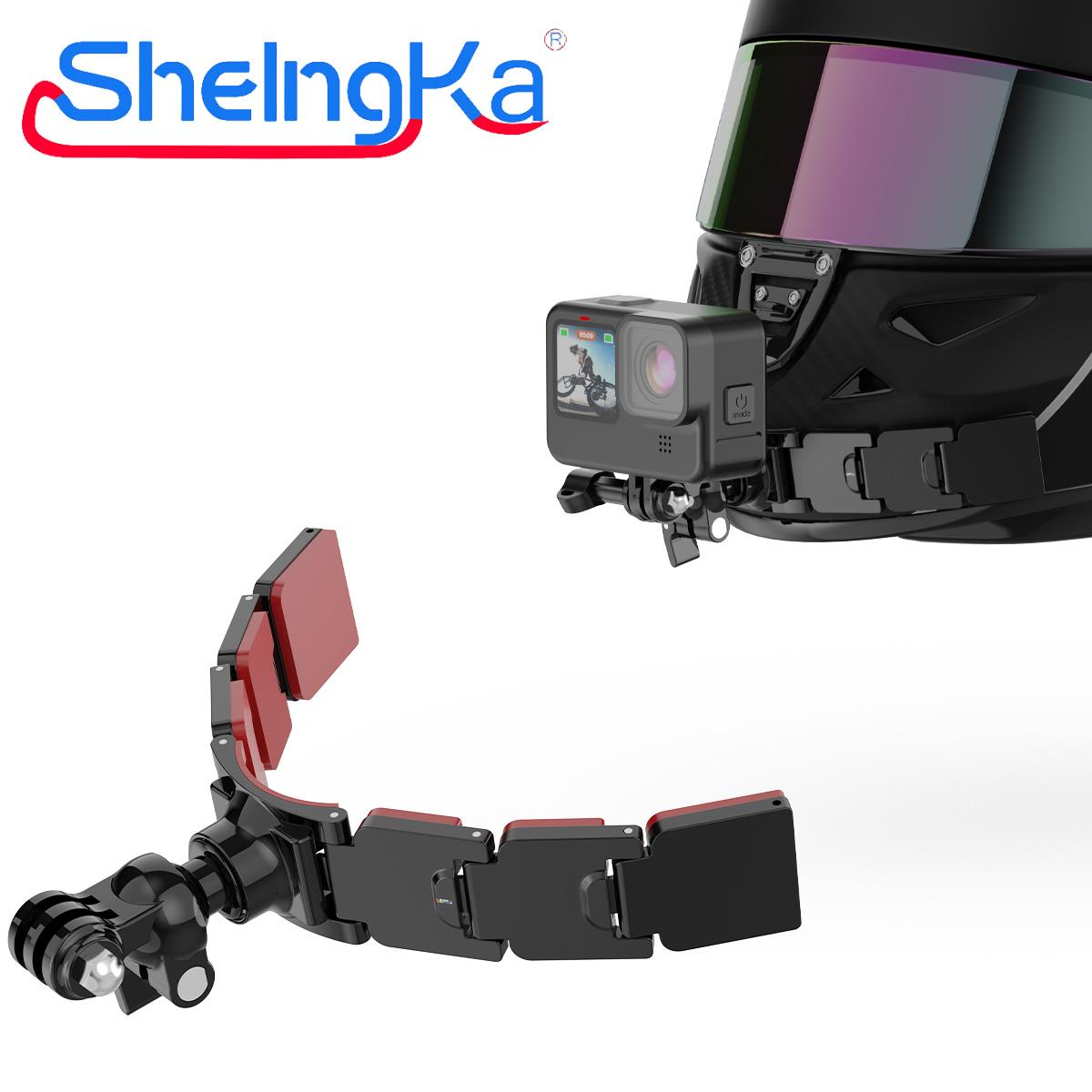 Helmet Chin Mount Camera Mount for GoPro Hero 12 11 10 9 8 7 5 Yi 4K for Insta360 Camera Foldable Front Chin Mount Accessory