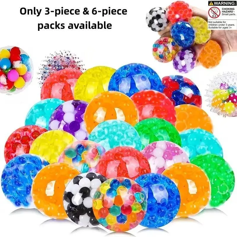 3/6Pcs Bead Pop Stress Balls, Soft Mini Sensory Squeeze Balls, Smooth Texture Durable Soft Material, Anxiety Relief Fidget Toy for Adults, Bulk Stress Balls, Classroom Rewards, Birthday Gifts, Party Favors & Goodie Bag Fillers#fidgettoy #squeezetoy