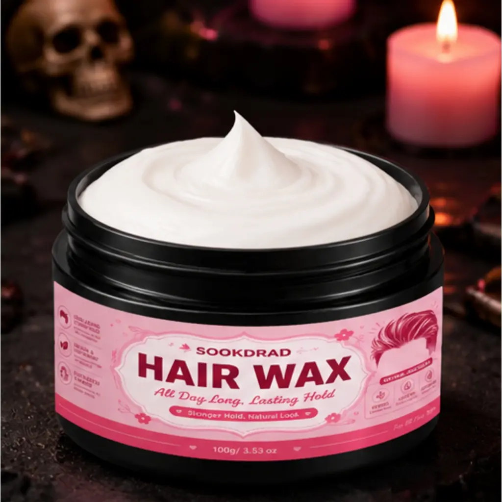 Hair Wax, contains beeswax, castor oil, strong hold, all day lasting hold, natural look, lightweight, easy to style, easy to rework, suitable for all hair types, 100g/3.53 oz
