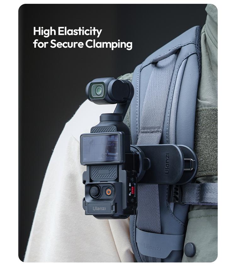ULANZI CK02 Cka Quick Release Camera Backpack Mount Clip,CK01 Magnetic Mount Stand for DJI Osmo Pocket 3 Accessories, with Standard 1/4" Thread for Action Cameras Pocket 3 Expansion Adapter