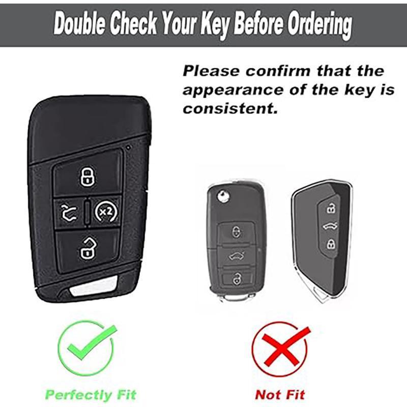 For Volkswagen with Keychain, Premium TPU Key Case Compatible with VW Tiguan Atlas Taos SEL Jetta GLI Passat Arteon Remote Start Protector