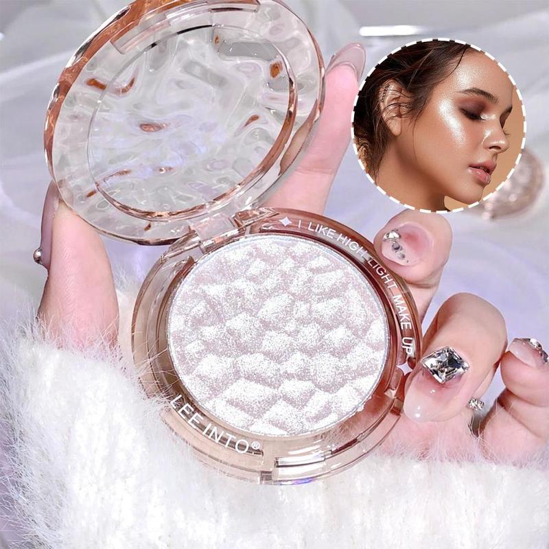 Portable Glitter Highlighter Powder, Shimmering Highlighter Palette, Long Lasting Lightweight Pearly Makeup Powder, Facial Brightening Cosmetics, Valentine's Day Gift, Cosmetics Glam Powder, High Shine Makeup