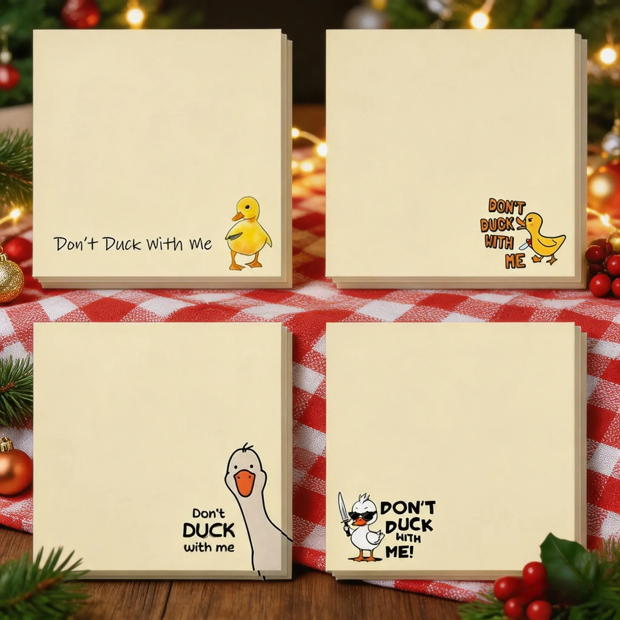 4pcs Duck Sticky Notes Humorous Memo Pad, Creative Gift for Note-Taking and Reminders, Fun Office Supplies for All Ages, Christmas gift