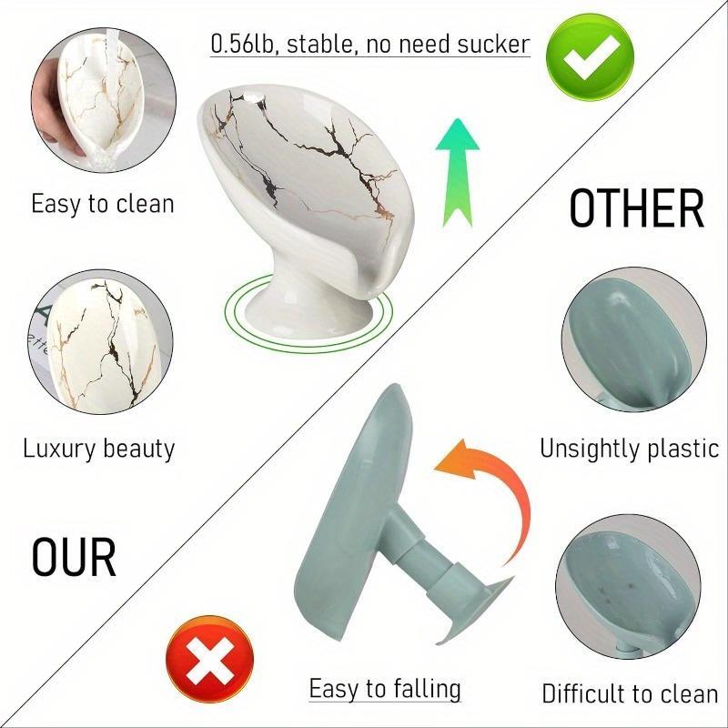 Creative Marble Pattern Soap Dish, Drain Soap Tray, Soap Dish Holder, Bathroom Accessories