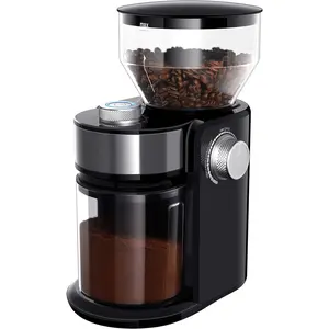 Electric Burr Coffee Grinder 2.0, Automatic Coffee Bean Grinder for Home Use, Adjustable Burr Mill with 16 Precise Settings for Espresso & French Press, Glossy Black