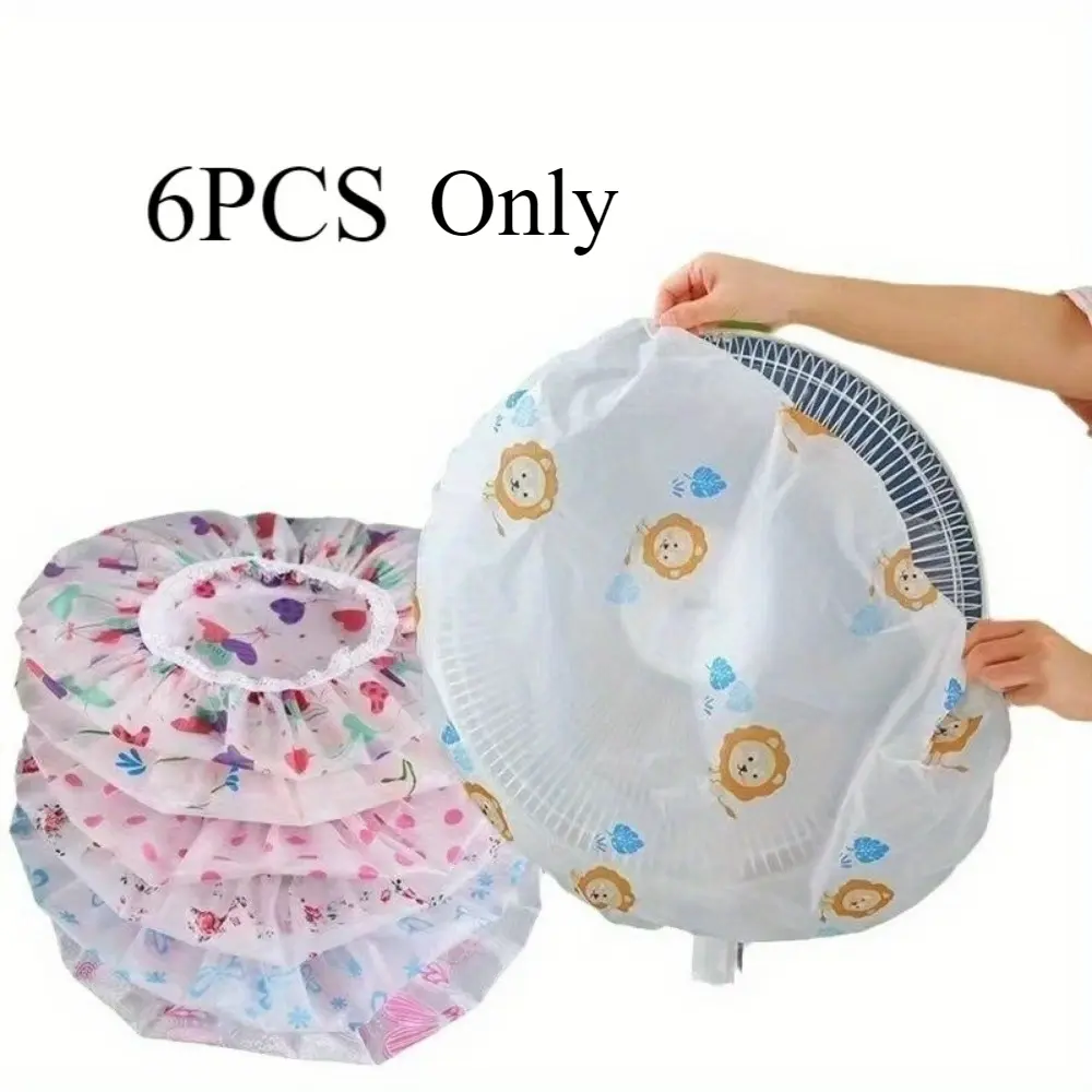 6Pcs Electric Fan Dust Cover Random Color, Soft Protective Storage Cover for Home Fan Anti-dust
