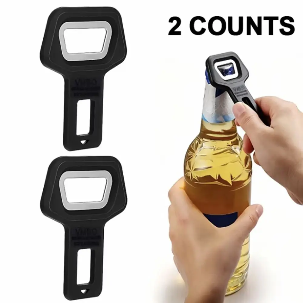 2-Pack Durable Safety Belt Clip Bottle Opener Set, Metal & Plastic, Easy to Carry, Ideal for Bartenders, Home, Restaurant, Gift Idea