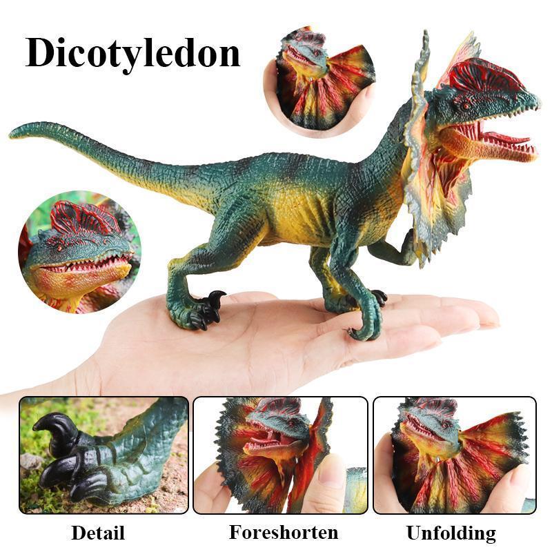 Oenux Jurassic Carnivorous Dilophosaurus Solid PVC Dinosaur Toy Action Figures Animal Model Collection Kids Gift