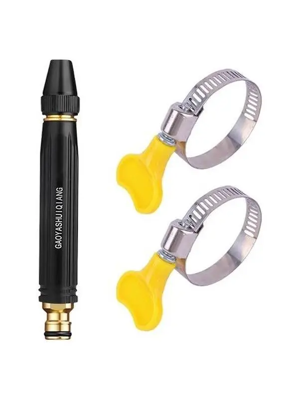 Portable High-Pressure Polypropylene Water Gun, Adjustable Nipple-Type Direct Spray Nozzle for Car Washing, Home Cleaning, Outdoor Deck & Gutter Maintenance, Garden Watering Hose Attachment,high-pressure car wash water gun