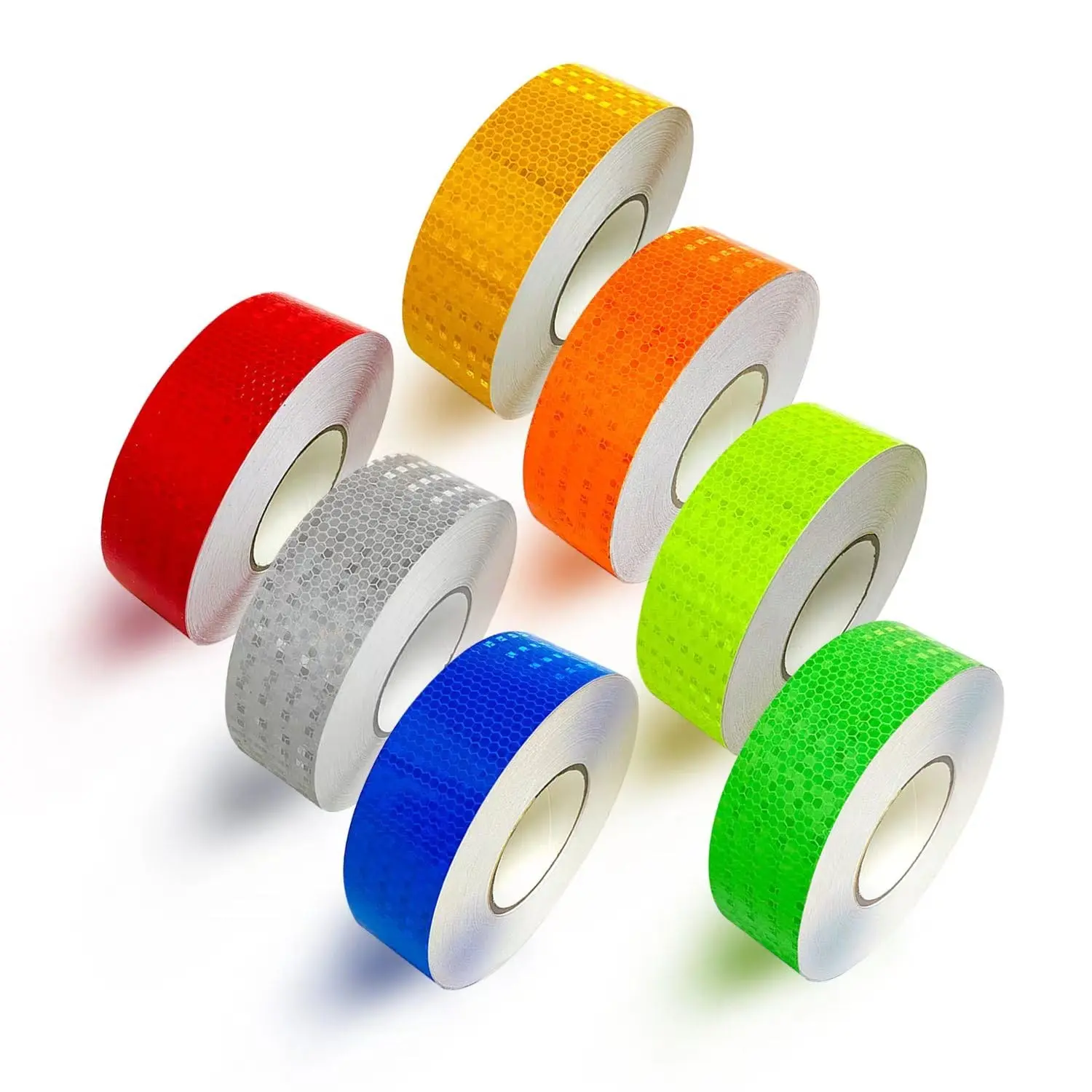 7 Rolls of 7 Colors High-Visibility Reflective Tape - Waterproof Self-Adhesive Safety Stickers for Outdoor Nighttime Visibility, Trailers, Clothing, Vehicles (1 in x 70 ft.)Gift