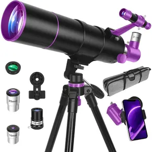 Telescope, Telescope for Adults High , 90mm Aperture 550mm Portable Professional Refractor Telescopes for  & Astronomy Beginners with Tripod, Phone Adapter, Carry Bag & Moon Filter