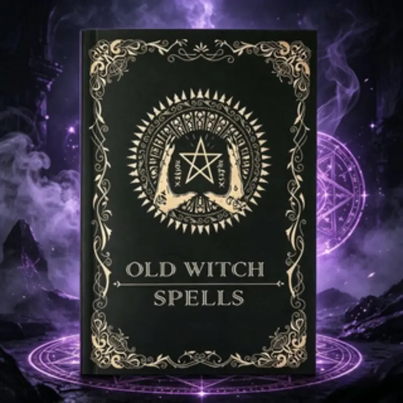 Old Witch Gothic Magazine Notebook, Pentagram Hardcover Journal for Wicca Enthusiasts, Unique Spell Book Design, Spellbook