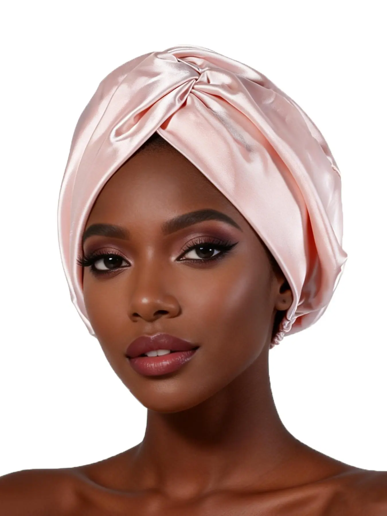 Silk Sleep Cap for Women, Seamless Double Layer Twisted Design, Silk-Like Hair Protection, Comfortable Nightcap for Sleeping