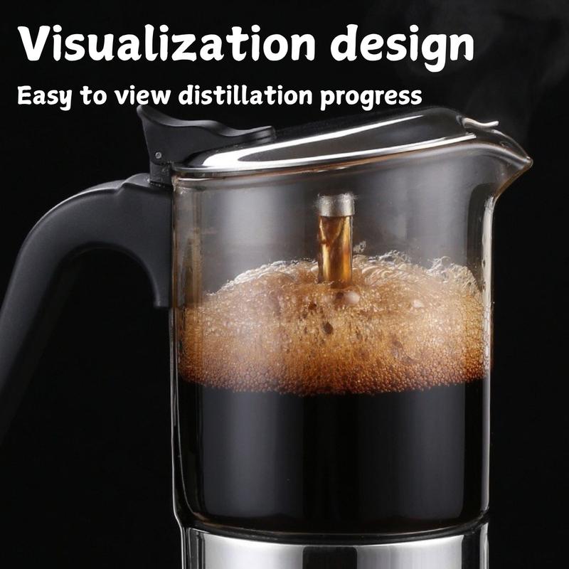 Coffee Pot, Clear Modern Coffee Pot, Glass High Temperature Resistant, Home Multifunctional Portable Hand Brewing, for Home Office Dormitory Use