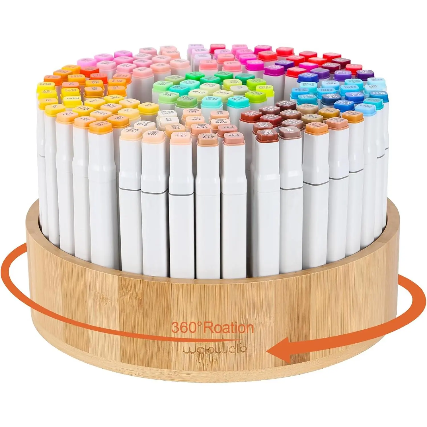 Synthetic Rotating Desk Organizer with Rotating Base - Silent Spin, 360° Rotation, 10-Inch Extra Large, 10 Sortable Slots, Holds 140+ Markers/750+ Pencils for Office/Classroom